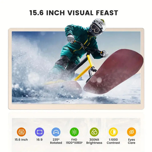 TIscon Portable Monitor, Triple Extension 15.6 inch Laptop Screen Extender with Speakers, FHD 1080P IPS Dual Display Extension Compatible With Windows Chrome Linux Android Xbox Switch