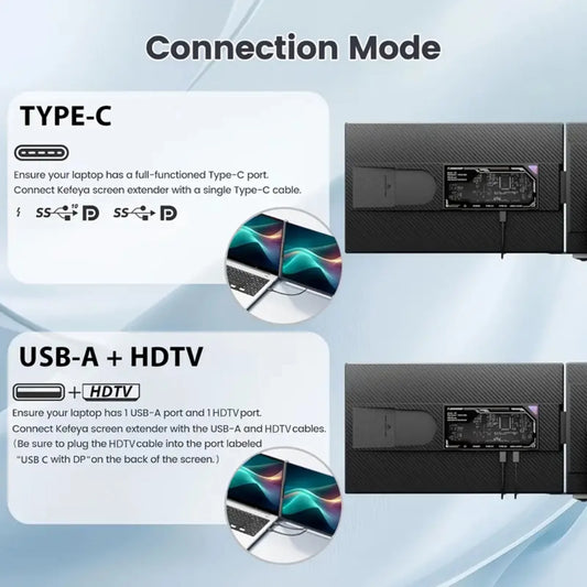 Tlscon Laptop Screen Extender - 15.6" FHD 1080P Portable Monitor for Laptop, Detachable & Plug and Play Dual Laptop Monitor Extender for 13"-17.3", Compatible with Wins/Mac/Android/Chrome