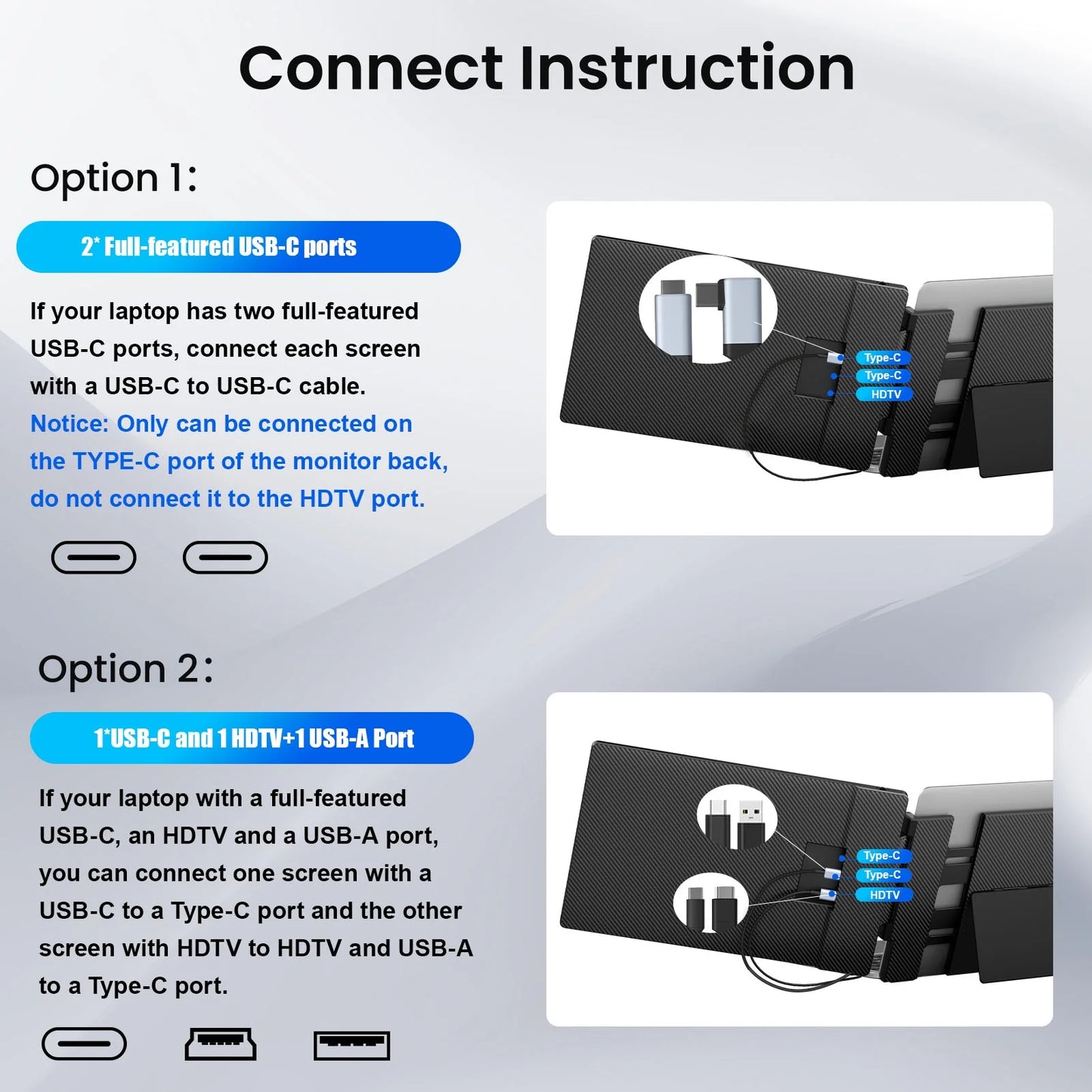Tlscon Laptop Screen Display Extender, 14 Inch 1080P FHD Portable Monitor with Built-in Stand and Dual Speakers for 13''-16.1'' Laptops, Plug and Play, Compatible with Winds, MacOS, Chrome, PS