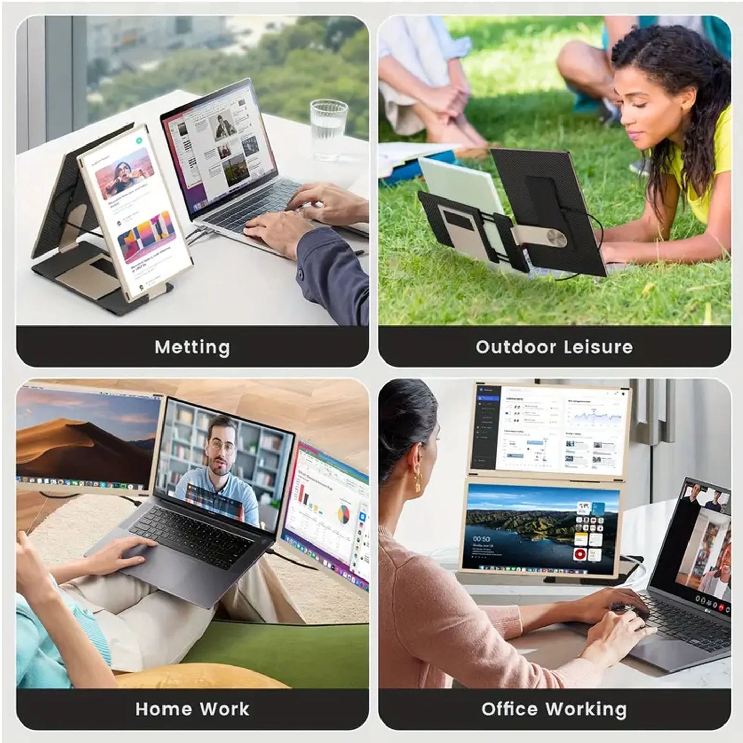 TIscon Portable Monitor, Triple Extension 15.6 inch Laptop Screen Extender with Speakers, FHD 1080P IPS Dual Display Extension Compatible With Windows Chrome Linux Android Xbox Switch