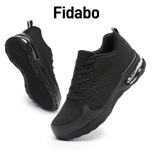 Fidabo Steel Toe Shoes for Men Women Lightweight Comfortable Slip Resistant Safety Work Sneakers Cushion Puncture Proof Shoes Indestructible Shoe for Industry Construction Warehouse