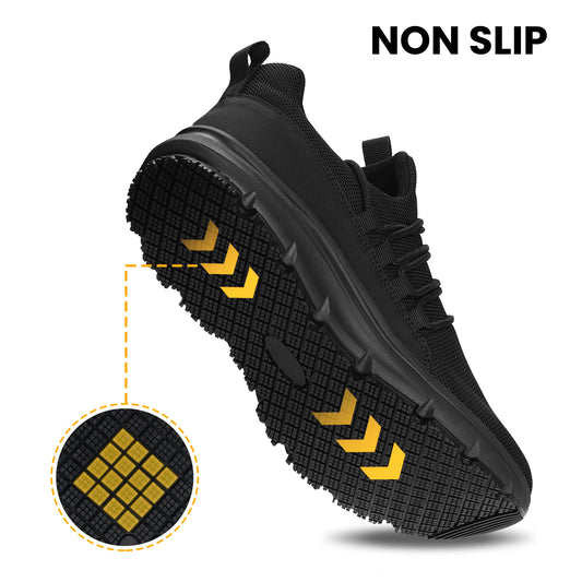 Fidabo Men's Non-Slip Work Shoes Waterproof Chef Shoes for Kitchen Restaurant Hospital Staff Lightweight Walking Sneakers Breathable and Easy-Clean Slip-On Design