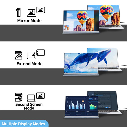 Tlscon Portable Monitor, 15.6" FHD 1080P HDR Laptop Screen Extender Plug and Play External Monitor with Smart Cover for PC, Mac, Xbox, PS5