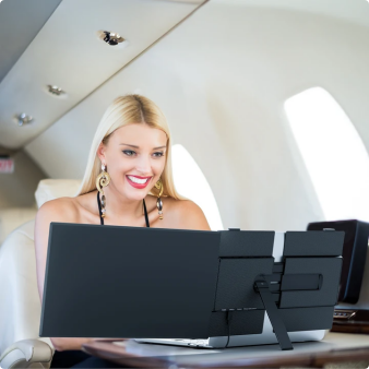 Tlscon Laptop Screen Extender, Ultra-Thin 14" FHD 1080P Portable Monitor for Laptop, 1.3lbs Lightweight Dual Monitor Extender Plug & Play for 13"-17" Laptops, Compatible with Wins/Mac/Android/Chrome