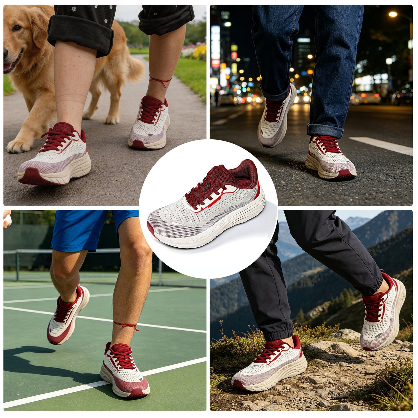 Fidabo Wide Toe Box Walking Shoes for Women, Zero Drop Arch Sneakers, Breathable Cushioned & Non-Slip, Sports Shoes for Running, Tennis, & Fitness