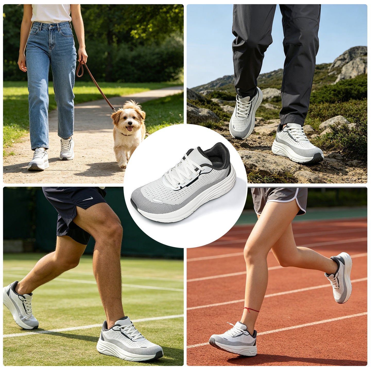 Fidabo Wide Toe Box Walking Shoes for Women, Zero Drop Arch Sneakers, Breathable Cushioned & Non-Slip, Sports Shoes for Running, Tennis, & Fitness