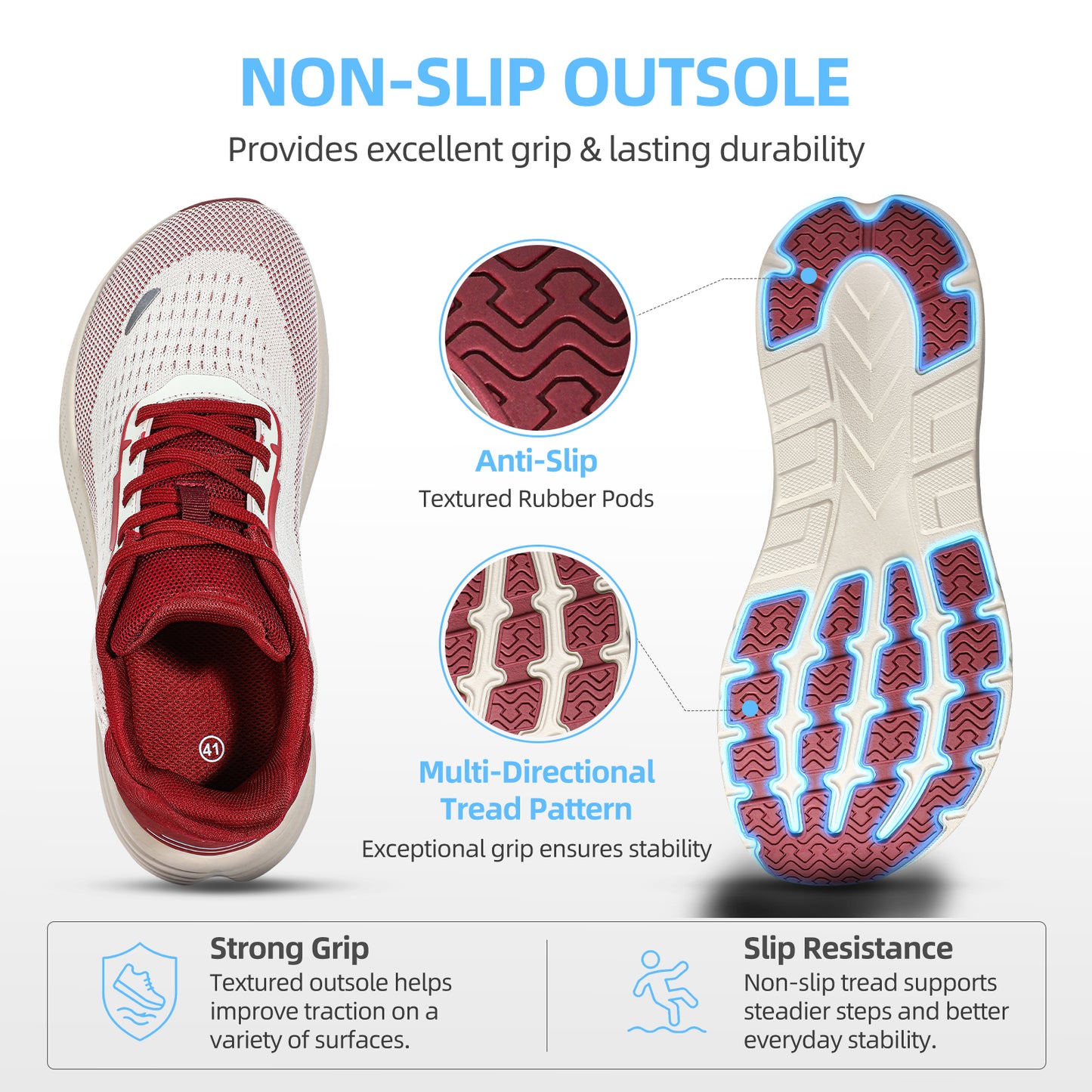 Fidabo Wide Toe Box Walking Shoes for Women, Zero Drop Arch Sneakers, Breathable Cushioned & Non-Slip, Sports Shoes for Running, Tennis, & Fitness