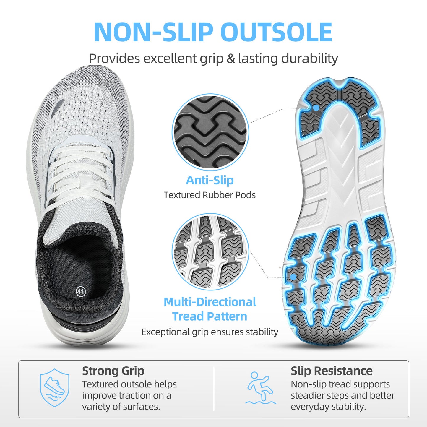Fidabo Wide Toe Box Walking Shoes for Women, Zero Drop Arch Sneakers, Breathable Cushioned & Non-Slip, Sports Shoes for Running, Tennis, & Fitness
