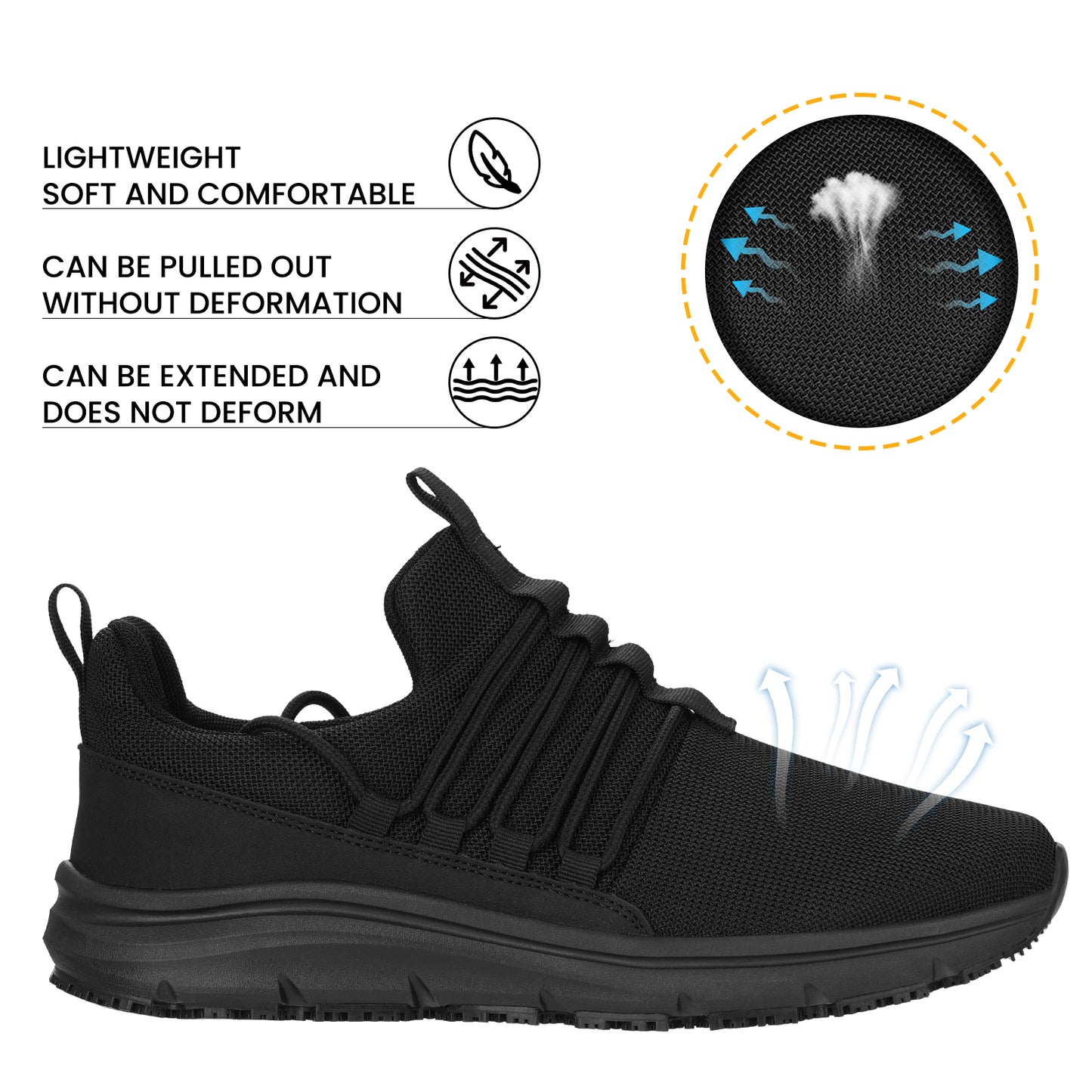 Fidabo Men's Non-Slip Work Shoes Waterproof Chef Shoes for Kitchen Restaurant Hospital Staff Lightweight Walking Sneakers Breathable and Easy-Clean Slip-On Design