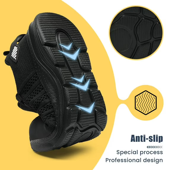 Fidabo Steel Toe Shoes for Men and Women Comfortable Lightweight Work Safety Shoes Puncture Proof Slip Resistant Indestructible Sneakers Suitable for Construction Work
