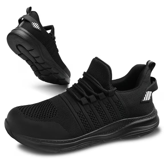 Fidabo Steel Toe Shoes for Men and Women Comfortable Lightweight Work Safety Shoes Puncture Proof Slip Resistant Indestructible Sneakers Suitable for Construction Work