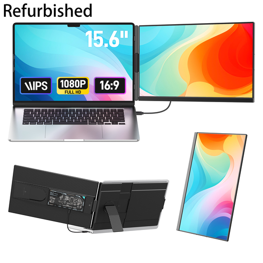 Tlscon Laptop Screen Extender, 15.6 FHD 1080P Portable Monitor, Detachable External Laptop Monitor, Plug & Play Portable Screen Extender for 13-17.3" Laptops, Wins/ Mac/ Android/ Chrome